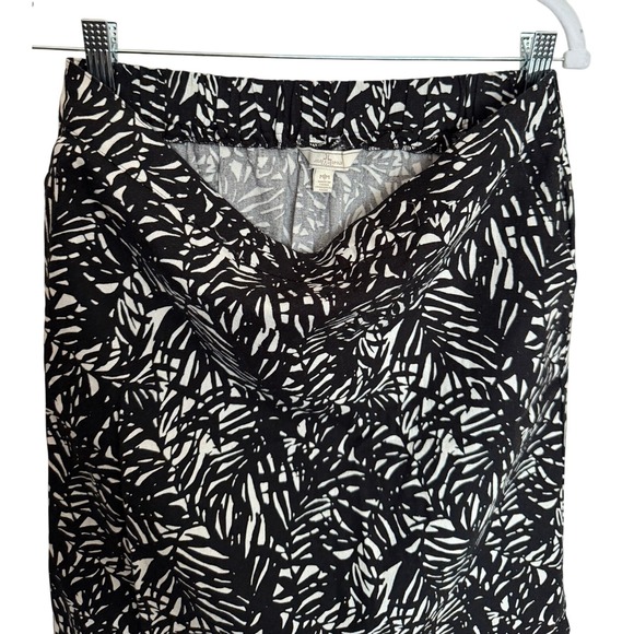 Jules & Leopold Black & White Palm Leaf Print Skirt Womens Medium - Picture 2 of 5